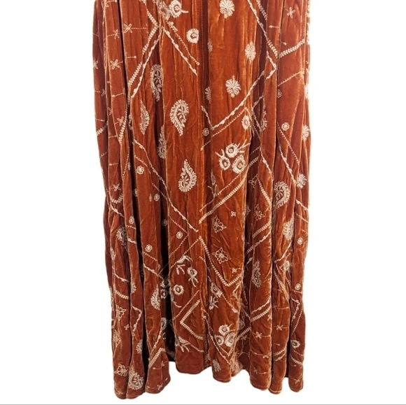 NWT Johnny Was Velvet Orange Candy Glaze Embroidered Sleeveless Dress Size Small - Picture 3 of 7